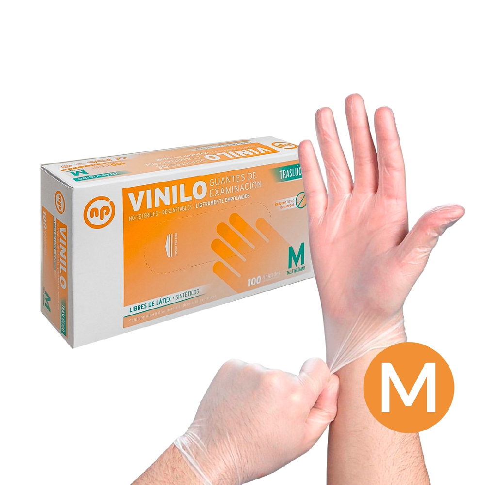 G00702 GUANTES VINILO X100 MEDIUM